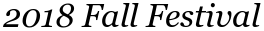 2018 Fall Festival